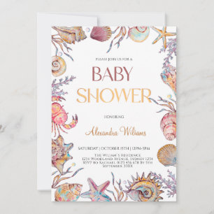 Unterhalb des Meeres Aquarell Nautical Baby Dusche Einladung