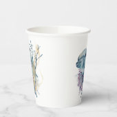 Unterhalb des Meeres - Aquarelltöne - Dolphin Pappbecher (Links)