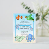 Unterhalb des Meeres | Baby Sea Creatures Baby Sho Postkarte (Stehend Vorderseite)