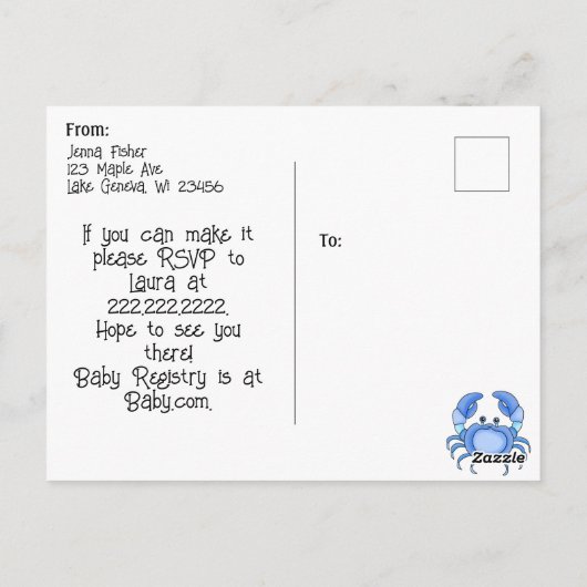 Unterhalb des Meeres | Baby Sea Creatures Baby Sho Postkarte (Rückseite)