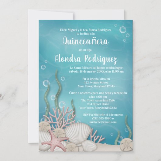 Unterhalb des Meeres (Bajo el mar) Einladung von Q (Vorderseite)