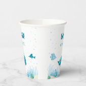 Unterhalb des Meeres befinden sich die Meerestiere Pappbecher (Links)