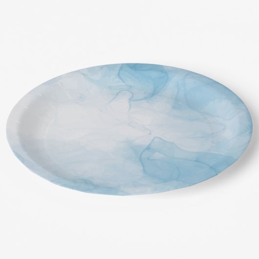 Unterhalb des Meeres | Blaues Wasser Pappteller (Schrägansicht)