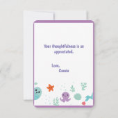 Unterhalb des Meeres Dankeskarte (Rückseite)