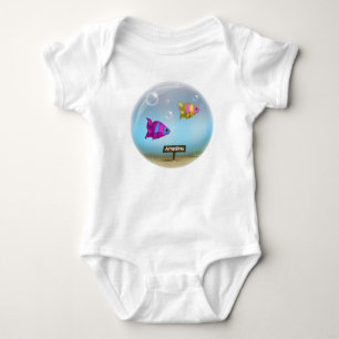 Unterhalb des Meeres - Design der Fischschüssel - Baby Strampler