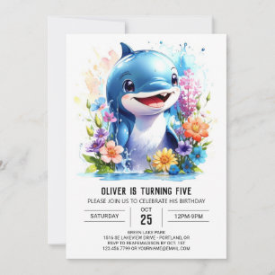 Unterhalb des Meeres Dolphin Delight Birthday Einladung