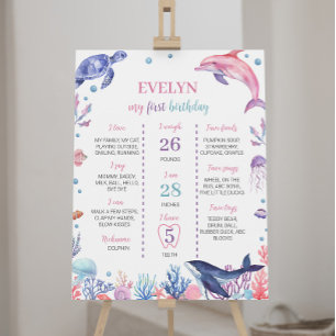 Unterhalb des Meeres Dolphin Kind Geburtstag Meile Poster