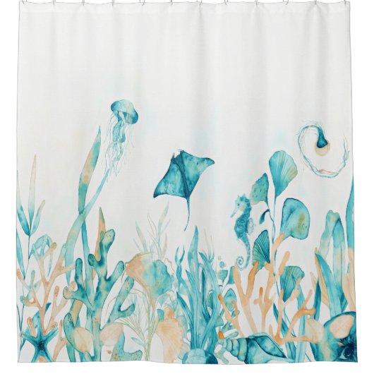 Unterhalb des Meeres Duschvorhang (Vorderseite)