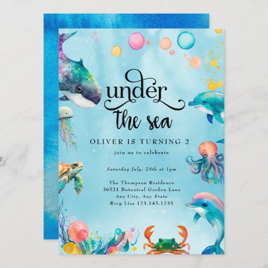 Unterhalb des Meeres Einladung (Vorne/Hinten)