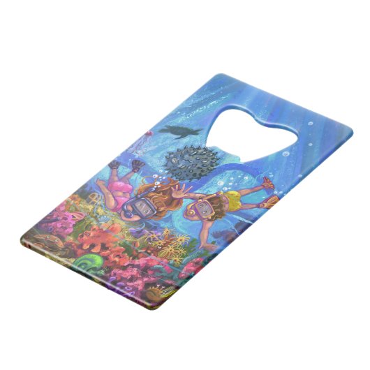 Unterhalb des Meeres Geldkarten Flaschenöffner (Vorderseite Schrägansicht)