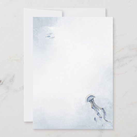 Unterhalb des Meeres Kinderdusche für Wassertiere Einladung (Rückseite)