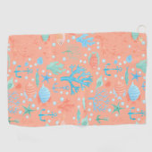 Unterhalb des Meeres Korallenrosa Golfhandtuch (Horizontal)