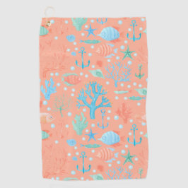 Unterhalb des Meeres Korallenrosa Golfhandtuch