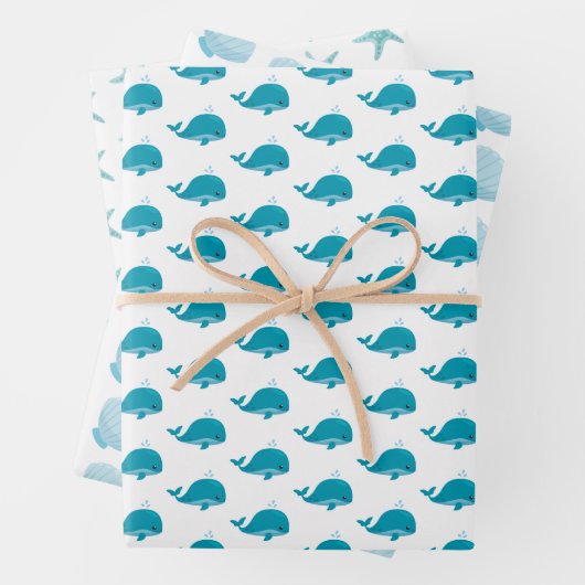 Unterhalb des Meeres leben Meerestiere Geschenkpapier Set (Beispiel)