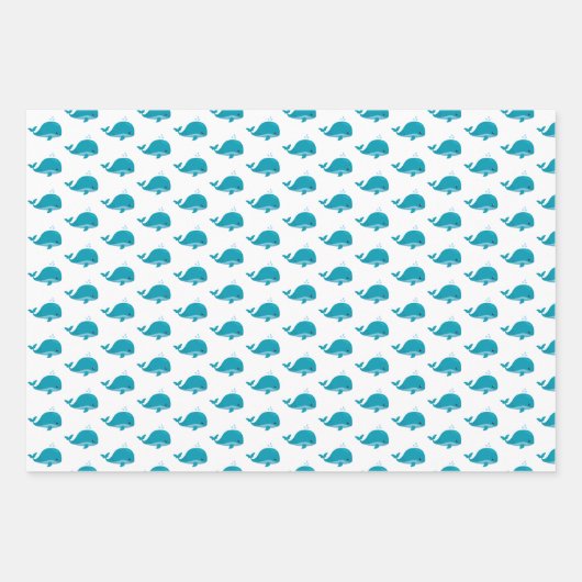 Unterhalb des Meeres leben Meerestiere Geschenkpapier Set (Vorderseite)