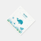 Unterhalb des Meeres leben Meerestiere Serviette (Ecke)