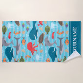 Unterhalb des Meeres leben Whale Shark Turtle Sea Strandtuch (Vorderseite)