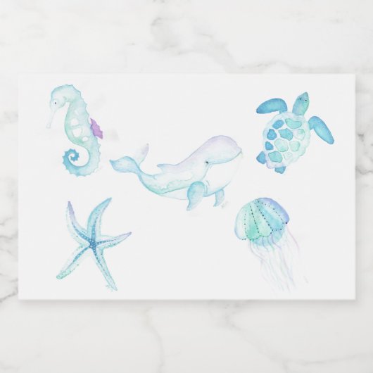 Unterhalb des Meeres Lebensmitteletikett (Einzelnes Label)