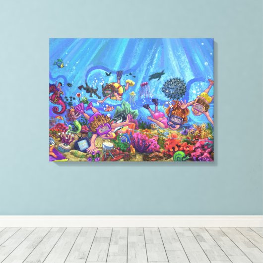 Unterhalb des Meeres Leinwanddruck (Insitu (Holzboden))