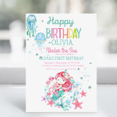 Unterhalb des Meeres | Mermaid Birthday Party Einl Einladung