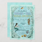 Unterhalb des Meeres Mermaid Bridal Dusche Einladu Einladung (Vorne/Hinten)
