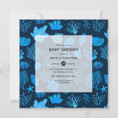 Unterhalb des Meeres Nautical Baby Shower Einladung (Vorderseite)