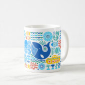 Unterhalb des Meeres | Niedlich Ocean Whale Turtle Kaffeetasse (VorderseiteRechts)