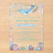 Unterhalb des Meeres | Ocean Themed Baby Dusche Acryleinladungen (Vorderseite)
