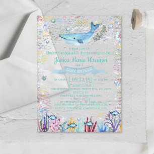 Unterhalb des Meeres   Ocean Themed Baby Dusche Acryleinladungen