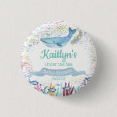 Unterhalb des Meeres | Ocean Themed Baby Dusche Button (Vorderseite)