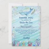 Unterhalb des Meeres | Ocean Themed Baby Dusche Dankeskarte (Vorderseite)