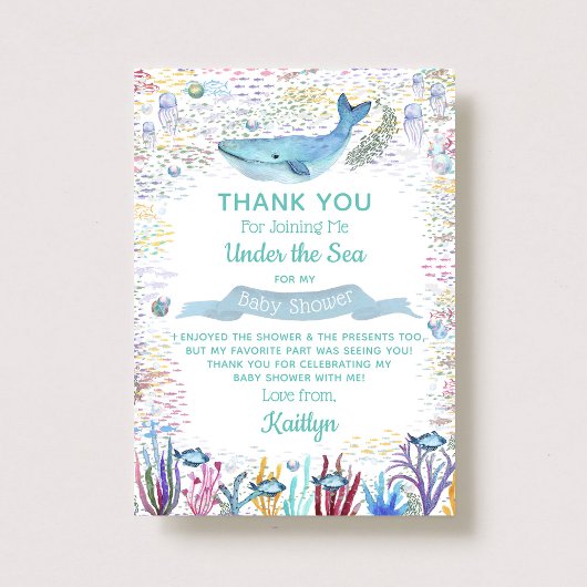Unterhalb des Meeres | Ocean Themed Baby Dusche Dankeskarte
