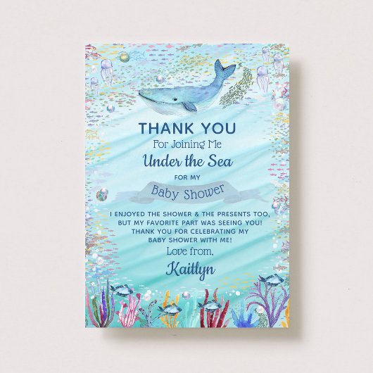 Unterhalb des Meeres | Ocean Themed Baby Dusche Dankeskarte