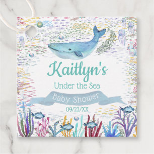 Unterhalb des Meeres   Ocean Themed Baby Dusche Geschenkanhänger