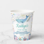 Unterhalb des Meeres | Ocean Themed Baby Dusche Pappbecher (Rückseite)