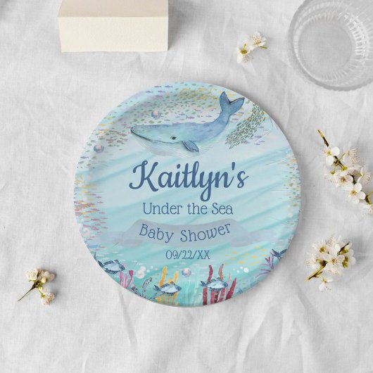 Unterhalb des Meeres | Ocean Themed Baby Dusche Pappteller
