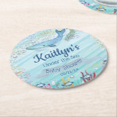 Unterhalb des Meeres | Ocean Themed Baby Dusche Runder Pappuntersetzer (Angewinkelt)