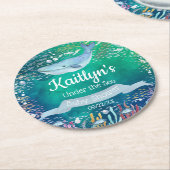 Unterhalb des Meeres | Ocean Themed Baby Dusche Runder Pappuntersetzer (Angewinkelt)