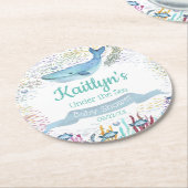 Unterhalb des Meeres | Ocean Themed Baby Dusche Runder Pappuntersetzer (Angewinkelt)