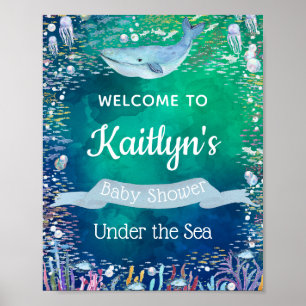 Unterhalb des Meeres Ocean Themed Baby Dusche Wi Poster