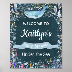 Unterhalb des Meeres   Ocean Themed Baby Dusche Wi Poster