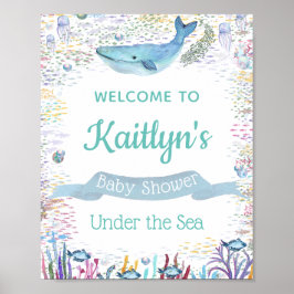 Unterhalb des Meeres | Ocean Themed Baby Dusche Wi Poster