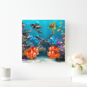 Unterhalb des Meeres Quadratische Wanduhr (Zuhause)