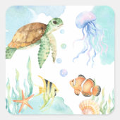 Unterhalb des Meeres Quadratischer Aufkleber (Vorderseite)