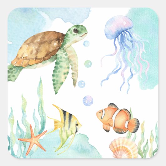 Unterhalb des Meeres Quadratischer Aufkleber (Vorderseite)