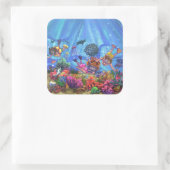 Unterhalb des Meeres Quadratischer Aufkleber (Tasche)