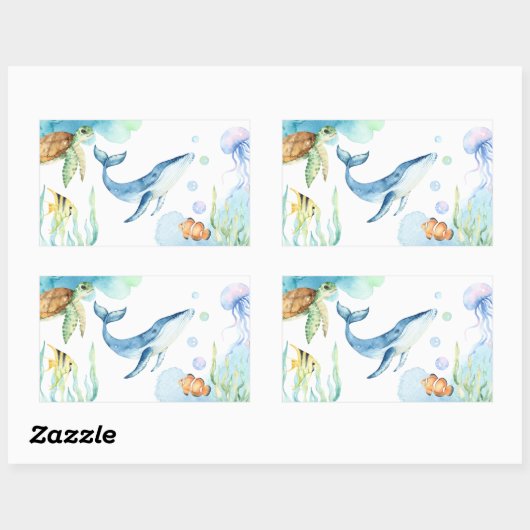 Unterhalb des Meeres Rechteckiger Aufkleber (Blatt)