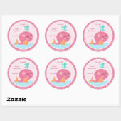 Unterhalb des Meeres/rosa Whale Stickers/Cupcake T Runder Aufkleber (Blatt)