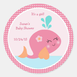 Unterhalb des Meeres/rosa Whale Stickers/Cupcake T Runder Aufkleber