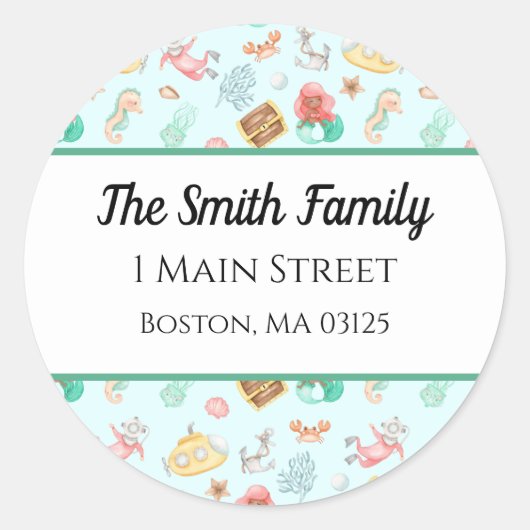 Unterhalb des Meeres Runder Aufkleber (Vorderseite)